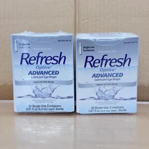 2 Refresh Optive Advanced Lubricant Eye Drops 30 single use containers 2026-2027